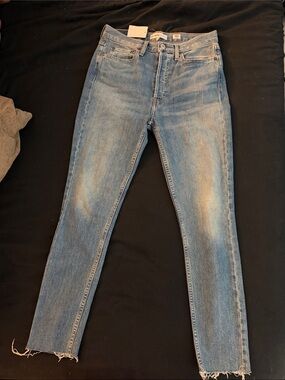 Re/Done Light Wash High-Rise Skinny Jeans